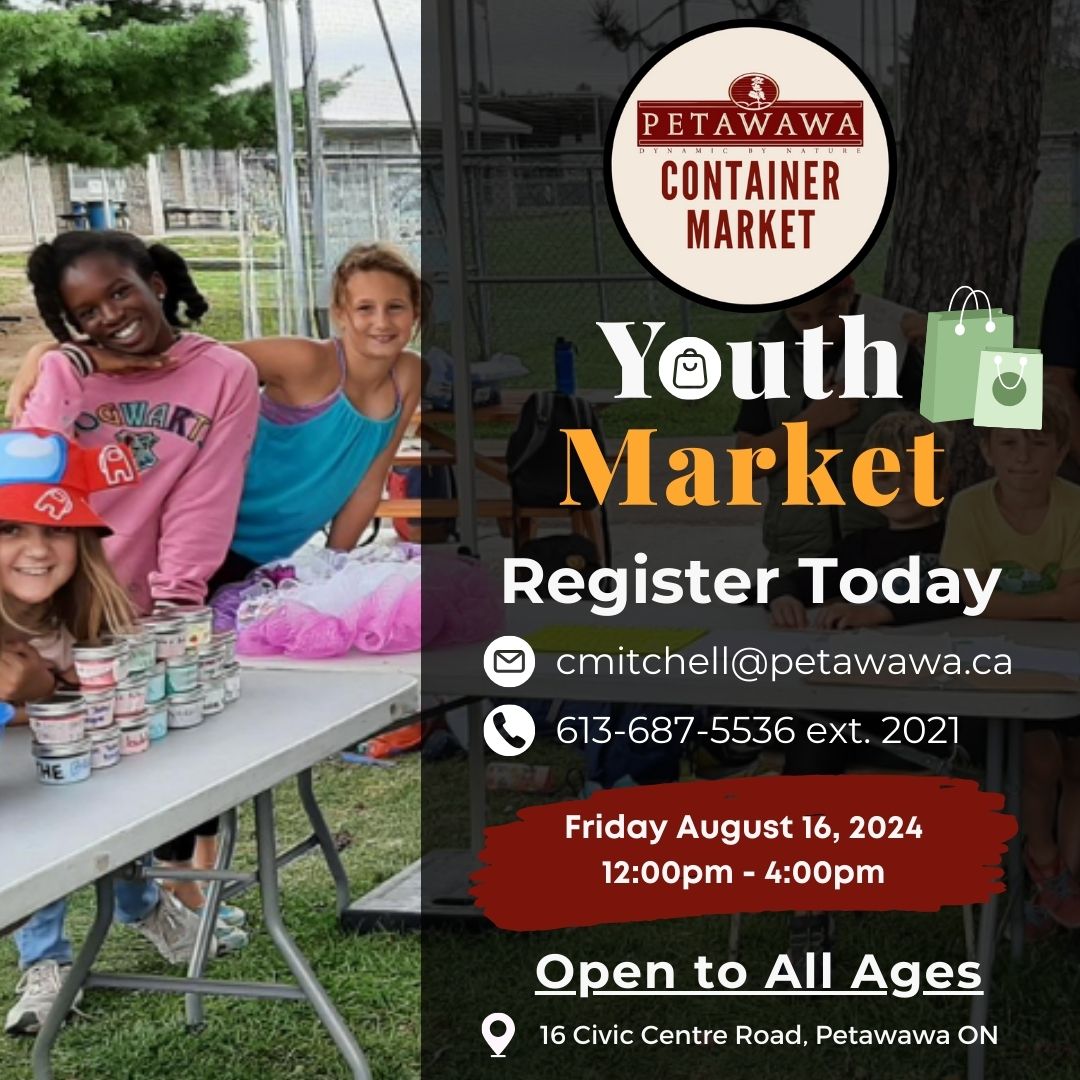 poster for a youth market at the Petawawa Container Market