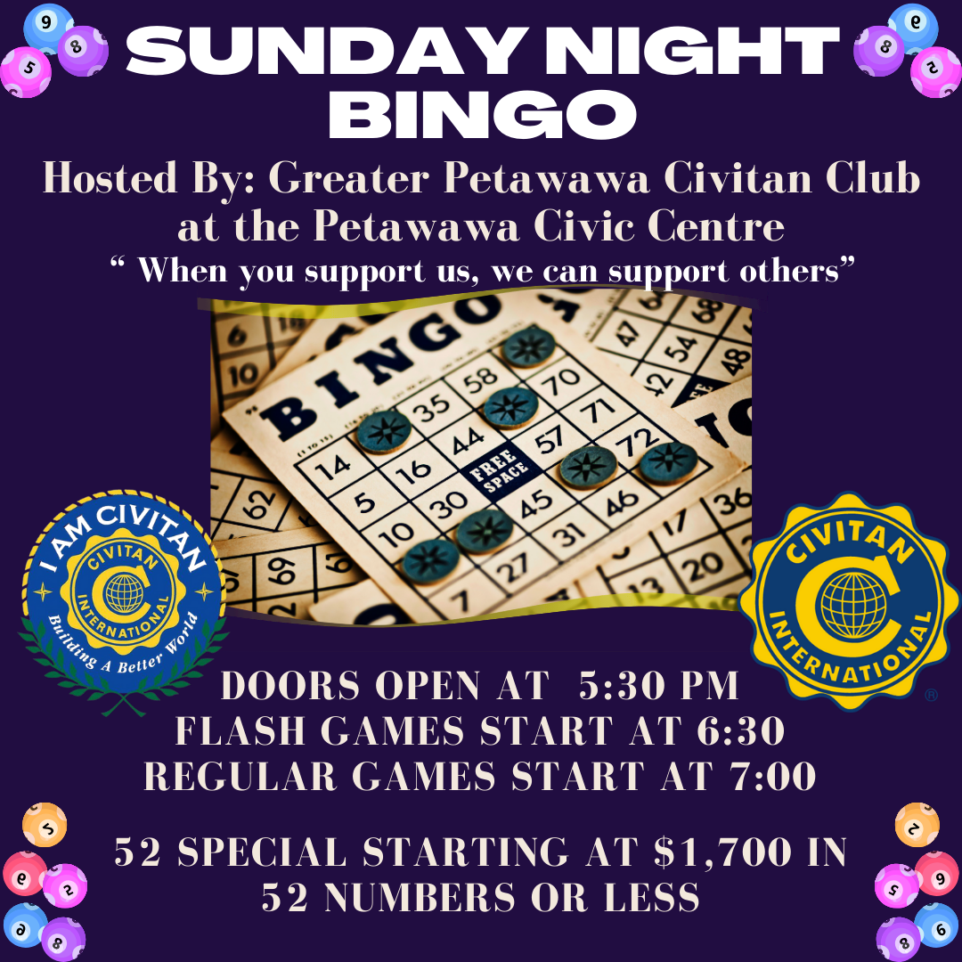 Civitan Club logo and bingo information (same as website page)