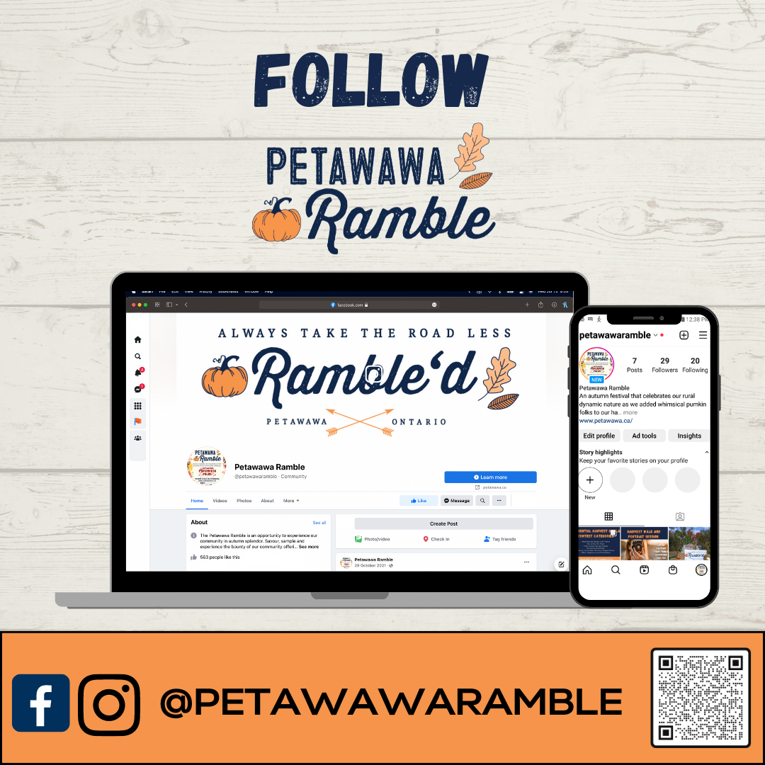 Petawawa Ramble follow social links graphic