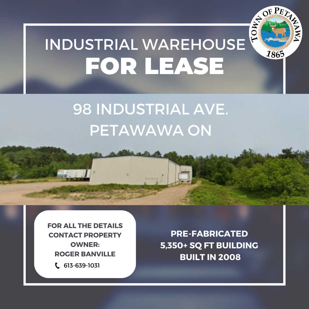 A graphic notation of lease space at 98 Industrial Ave.