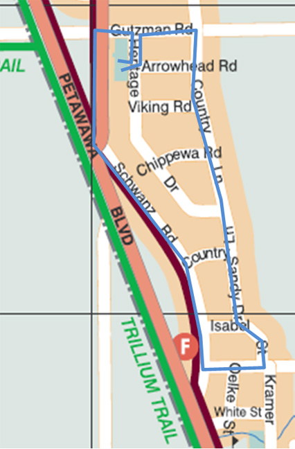 Map of the Country Lane Loop