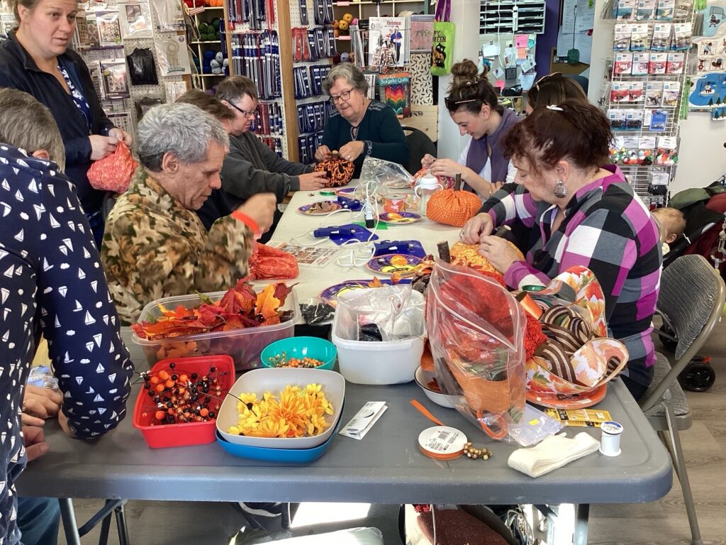 fabric pumpkin making at Algonquin Sewing
