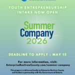 Summer Company Youth Entrepreneurship - Application Deadline