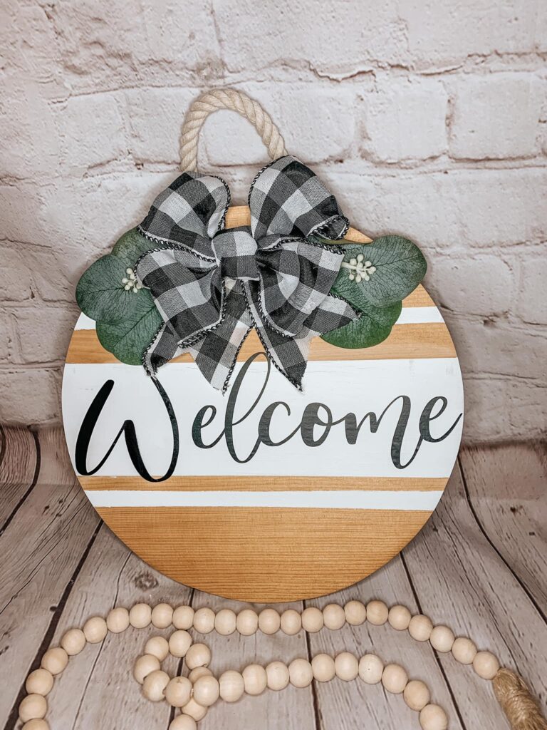 Image of custom wooden welcome sign