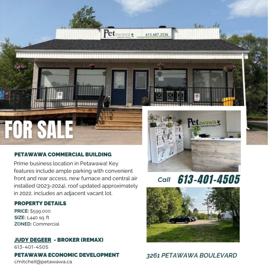 Graphic depicting commercial property for sale in Petawawa